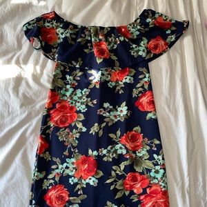 Off Shoulder Floral Dress